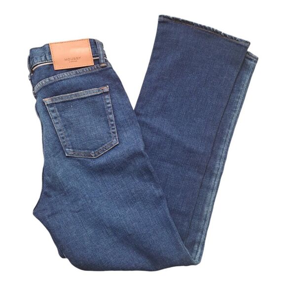 Moussy Vintage Women Straight Leg Howa Factory Distress High Waist Denim Blue 25 - Picture 4 of 7